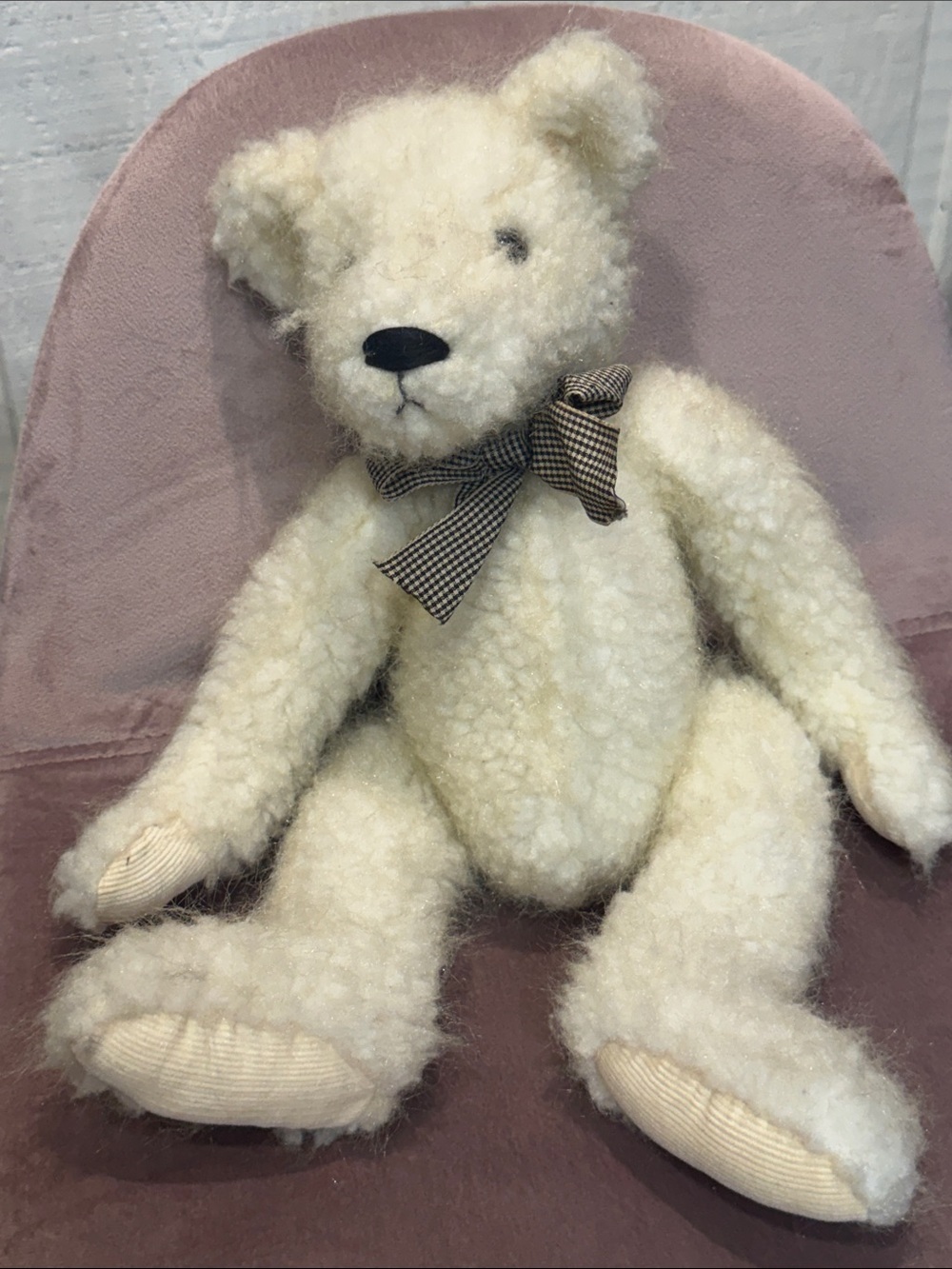 Rare Vintage 90’s Russ Abercrombie Plush Wooly Teddy  Bear
